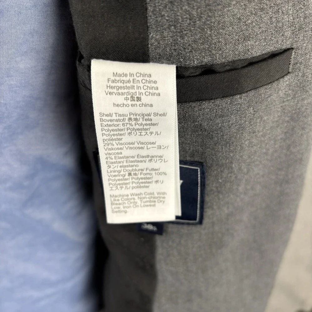 J Crew Thompson Blazer Mens 38S Gray Stretch Sport Coat Jacket 2 Button